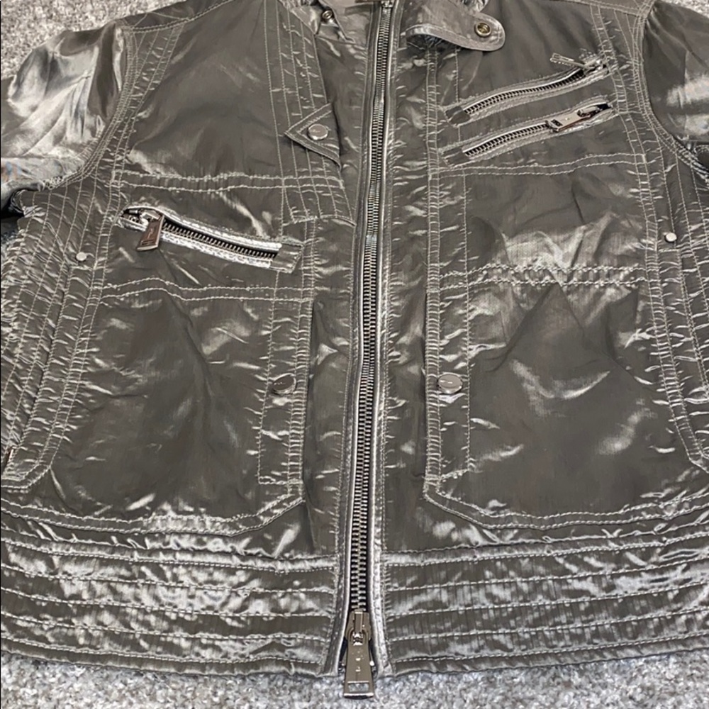 RALPH LAUREN BLACK LABEL/ SILVER BOMBER JACKET - Picture 2 of 8